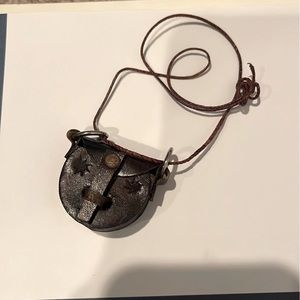 Purse necklace leather